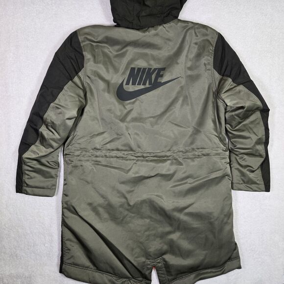 $600 Nike Therma-Fit Parka Coat Green Jacket DD6775-355 Reversible Mens Large - Picture 11 of 12
